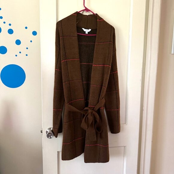 New Time and Tru Women's Open Front Cardigan Sweater with Long Sleeves - Picture 3 of 5